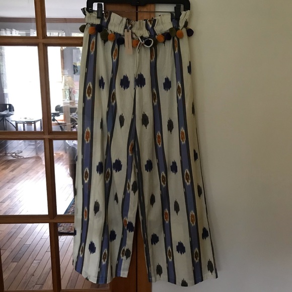 NWT Anthropologie Pom Pom Wide-leg Pants - Picture 2 of 7